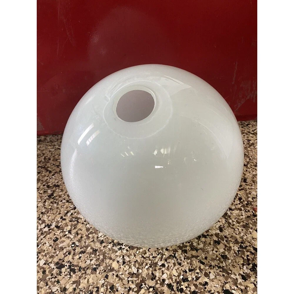 Unique Round Art Glass Bud Vase 8” Diameter Round Sphere Orb With White Inside